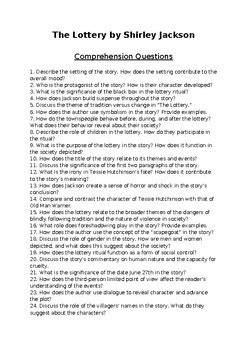 The lottery comprehension questions Flashcards .
